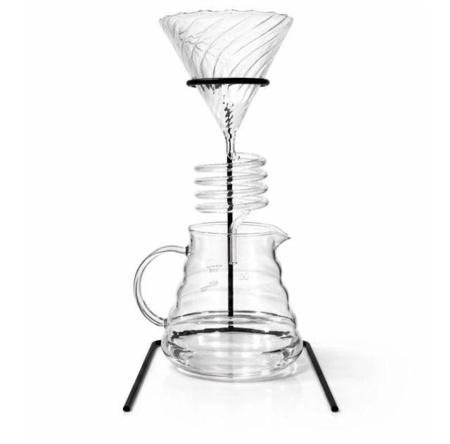 طقم v60 الكيميائي ( قمع كيميائي + سيرفر + استاند معدني )